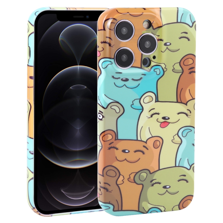 

For iPhone 12 Pro Max Dustproof Net Full Coverage PC Phone Case(Cute Bear)