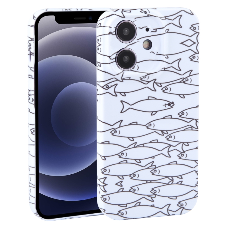 

For iPhone 12 mini Dustproof Net Full Coverage PC Phone Case(Fish School)