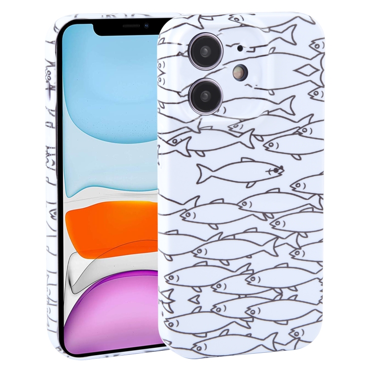 

For iPhone 11 Dustproof Net Full Coverage PC Phone Case(Fish School)