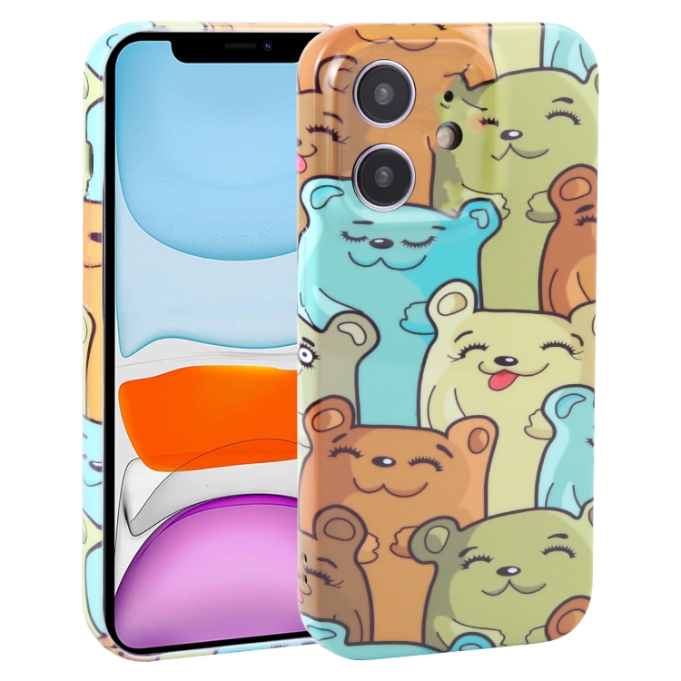

For iPhone 11 Dustproof Net Full Coverage PC Phone Case(Cute Bear)