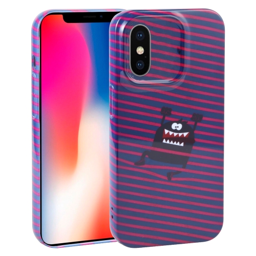 

For iPhone X / XS Dustproof Net Full Coverage PC Phone Case(Little Monster)