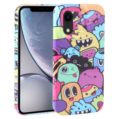 

For iPhone XR Dustproof Net Full Coverage PC Phone Case(Cute Monster)