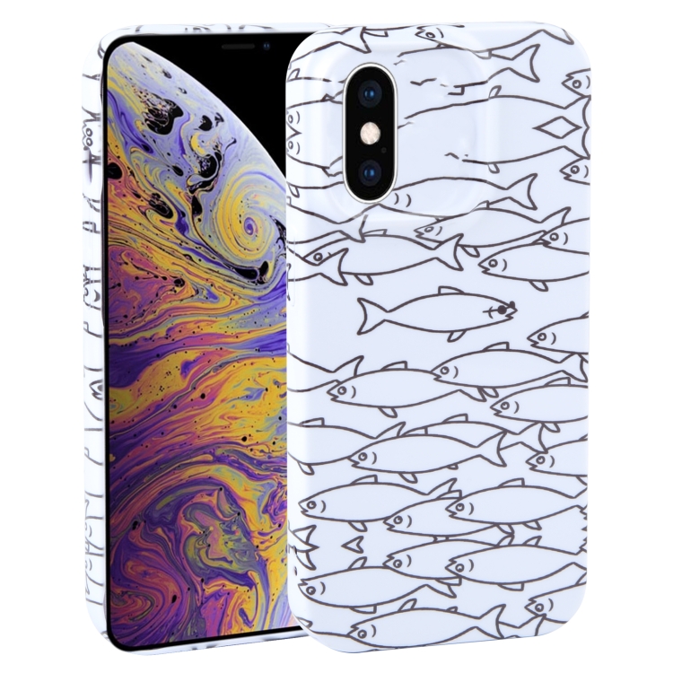 

For iPhone XS Max Dustproof Net Full Coverage PC Phone Case(Fish School)
