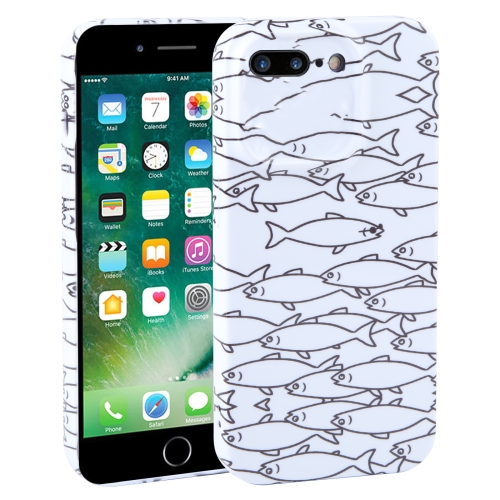

For iPhone 8 Plus / 7 Plus Dustproof Net Full Coverage PC Phone Case(Fish School)