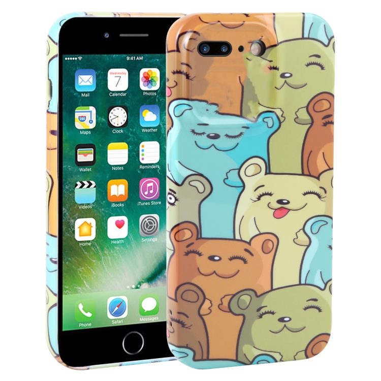 

For iPhone 8 Plus / 7 Plus Dustproof Net Full Coverage PC Phone Case(Cute Bear)