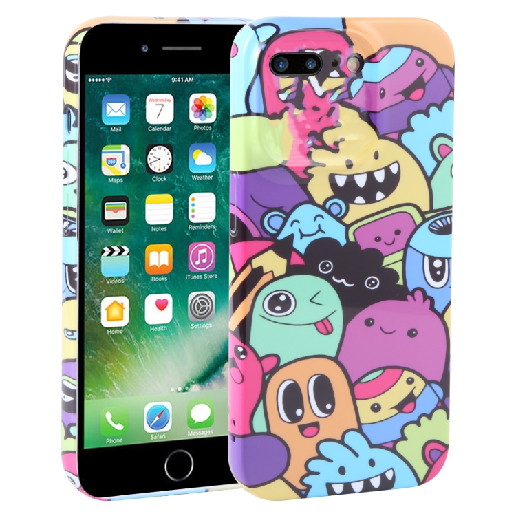 

For iPhone 8 Plus / 7 Plus Dustproof Net Full Coverage PC Phone Case(Cute Monster)