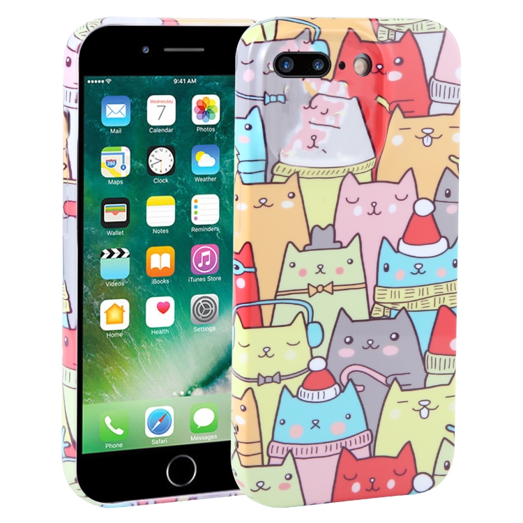 

For iPhone 8 Plus / 7 Plus Dustproof Net Full Coverage PC Phone Case(Cats)