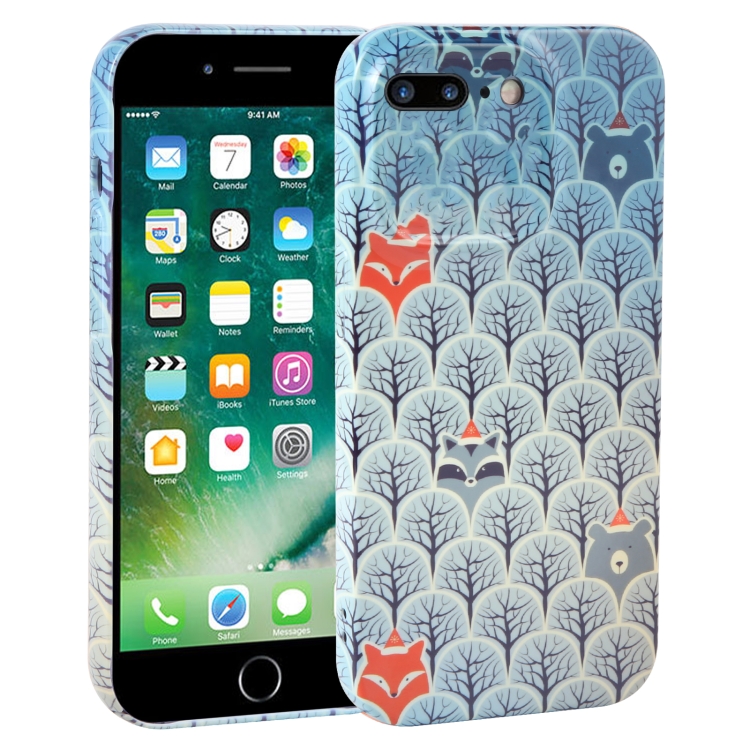 

For iPhone 8 Plus / 7 Plus Dustproof Net Full Coverage PC Phone Case(Animal Forest)