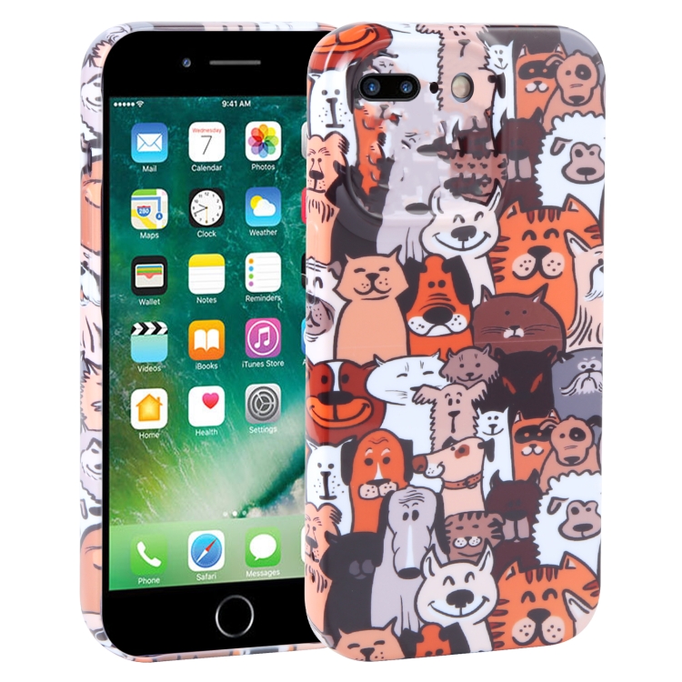 

For iPhone 8 Plus / 7 Plus Dustproof Net Full Coverage PC Phone Case(Cute Dog)