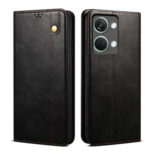 

For OnePlus Ace 2V / Nord 3 Oil Wax Crazy Horse Texture Leather Phone Case(Black)