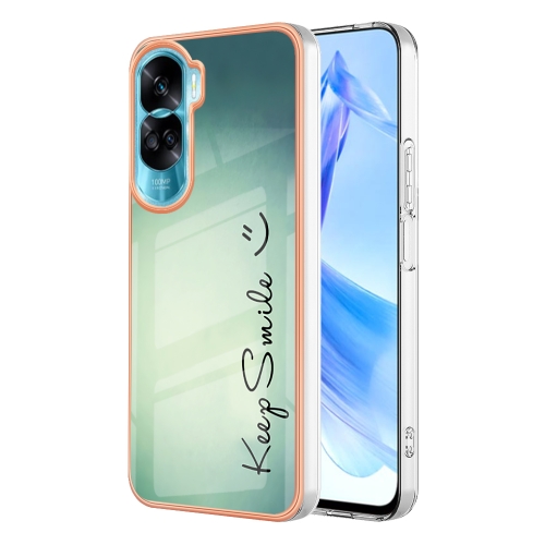 

For Honor 90 Lite 5G Electroplating Marble Dual-side IMD Phone Case(Smile)