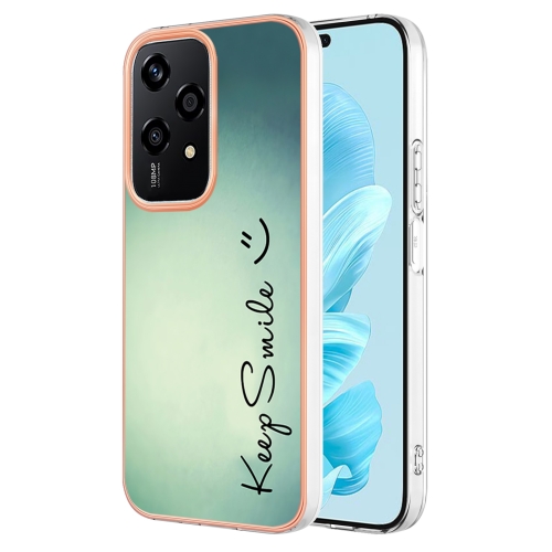 

For Honor 200 Lite Global Electroplating Marble Dual-side IMD Phone Case(Smile)