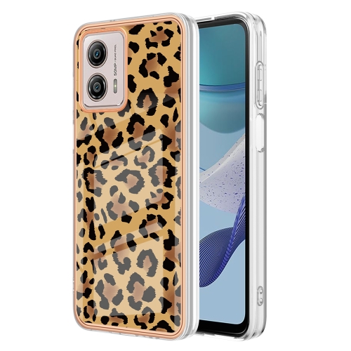 

For Motorola Moto G53 / G23 / G13 Electroplating Marble Dual-side IMD Phone Case(Leopard Print)