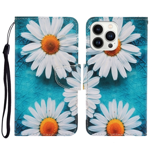 

For iPhone 15 Pro Max 3D Colored Drawing Flip Leather Phone Case(Daisy)