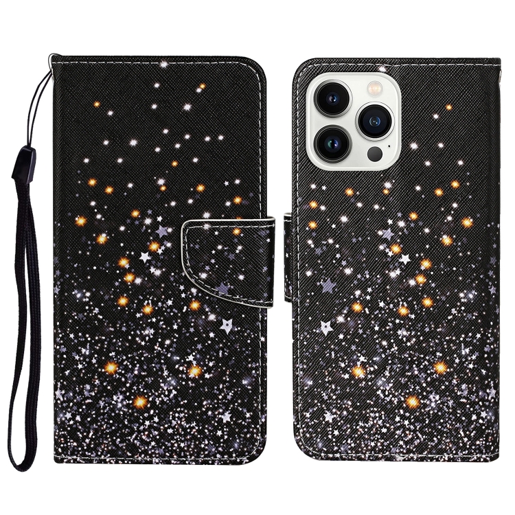 

For iPhone 15 Pro 3D Colored Drawing Flip Leather Phone Case(Pentagram)