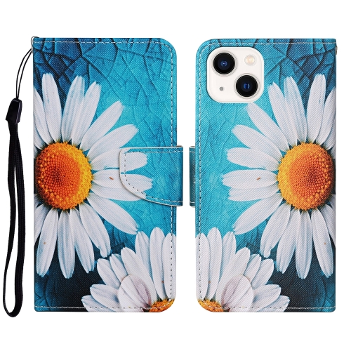 

For iPhone 15 Plus 3D Colored Drawing Flip Leather Phone Case(Chrysanthemum)