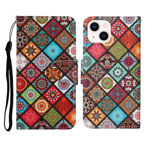 

For iPhone 15 Plus 3D Colored Drawing Flip Leather Phone Case(Ethnic Totem)