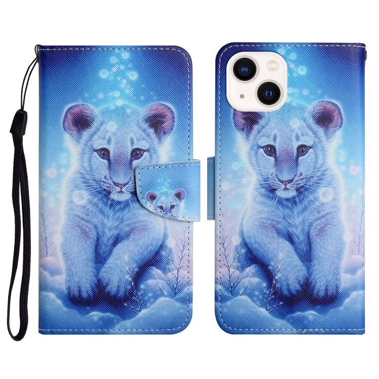

For iPhone 15 Plus 3D Colored Drawing Flip Leather Phone Case(Leopard)