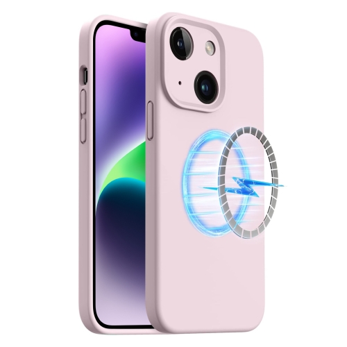 

For iPhone 15 Plus LK MagSafe Magnetic Silicone Phone Case(Pink)