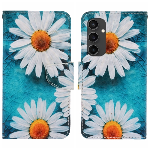 

For Samsung Galaxy S24 FE 5G 3D Colored Drawing Flip Leather Phone Case(Daisy)