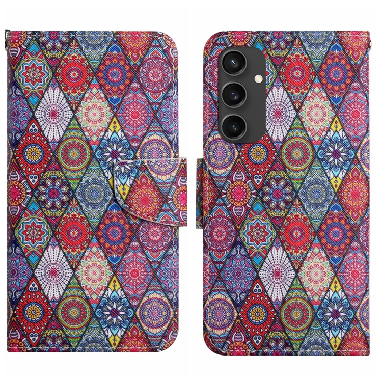 

For Samsung Galaxy S24 FE 5G 3D Colored Drawing Flip Leather Phone Case(Kaleidoscope)