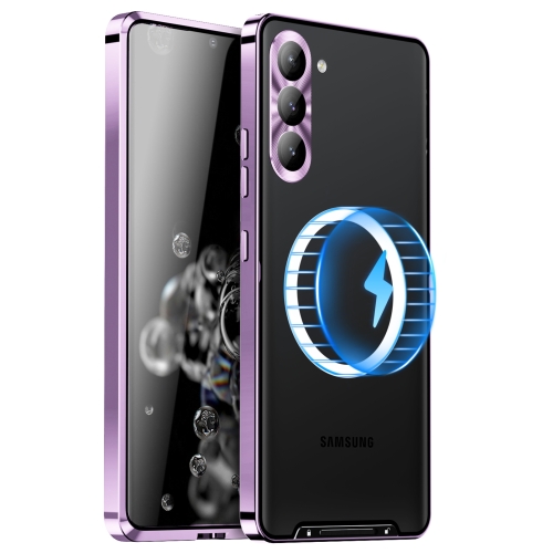 

For Samsung Galaxy S24+ 5G MagSafe Magnetic Frosted Metal Phone Case(Purple)