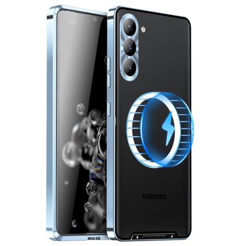 

For Samsung Galaxy S25+ 5G MagSafe Magnetic Frosted Metal Phone Case(Blue)