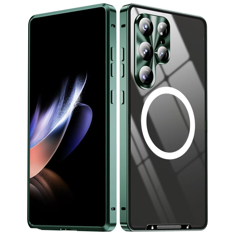 

For Samsung Galaxy S25 Ultra 5G MagSafe Magnetic Frosted Metal Phone Case(Green)
