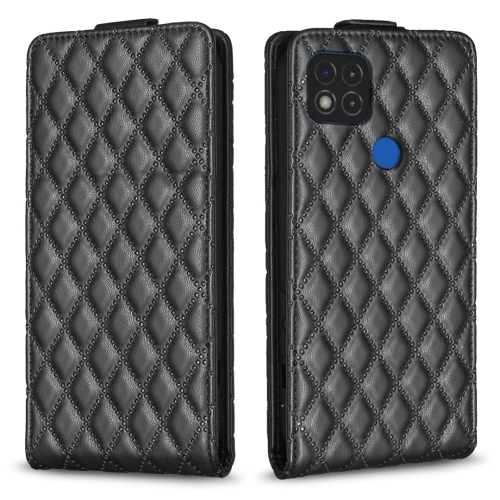 

For Xiaomi Redmi 9C Diamond Lattice Vertical Flip Leather Phone Case(Black)