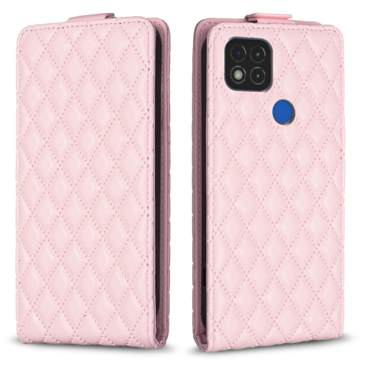 

For Xiaomi Redmi 9C Diamond Lattice Vertical Flip Leather Phone Case(Pink)