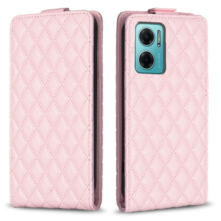 

For Xiaomi Redmi 10 5G / Note 11E Diamond Lattice Vertical Flip Leather Phone Case(Pink)