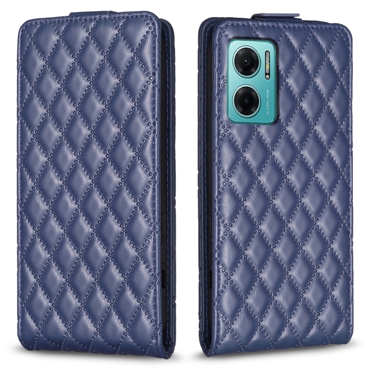 

For Xiaomi Redmi 10 5G / Note 11E Diamond Lattice Vertical Flip Leather Phone Case(Blue)