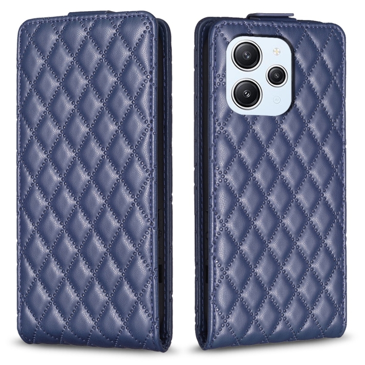 

For Xiaomi Redmi 12 Diamond Lattice Vertical Flip Leather Phone Case(Blue)
