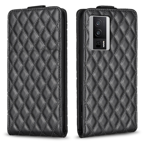 For Xiaomi Redmi K60 / K60 Pro Diamond Lattice Vertical Flip Leather Phone Case(Black)