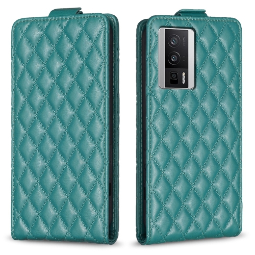 

For Xiaomi Redmi K60 / K60 Pro Diamond Lattice Vertical Flip Leather Phone Case(Green)