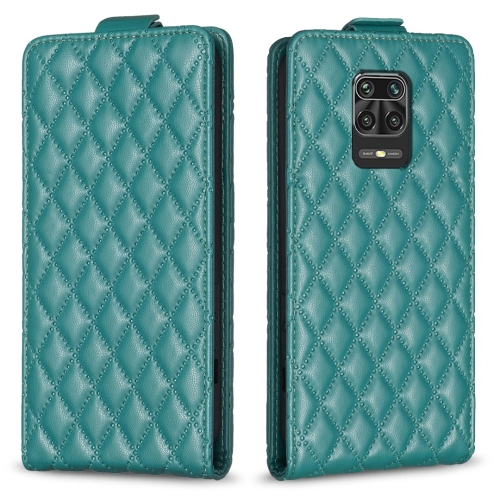 For Redmi Note 9 Pro / 9 Pro Max Diamond Lattice Vertical Flip Leather Phone Case(Green)