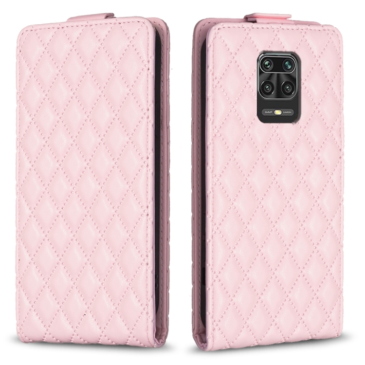 

For Redmi Note 9 Pro / 9 Pro Max Diamond Lattice Vertical Flip Leather Phone Case(Pink)