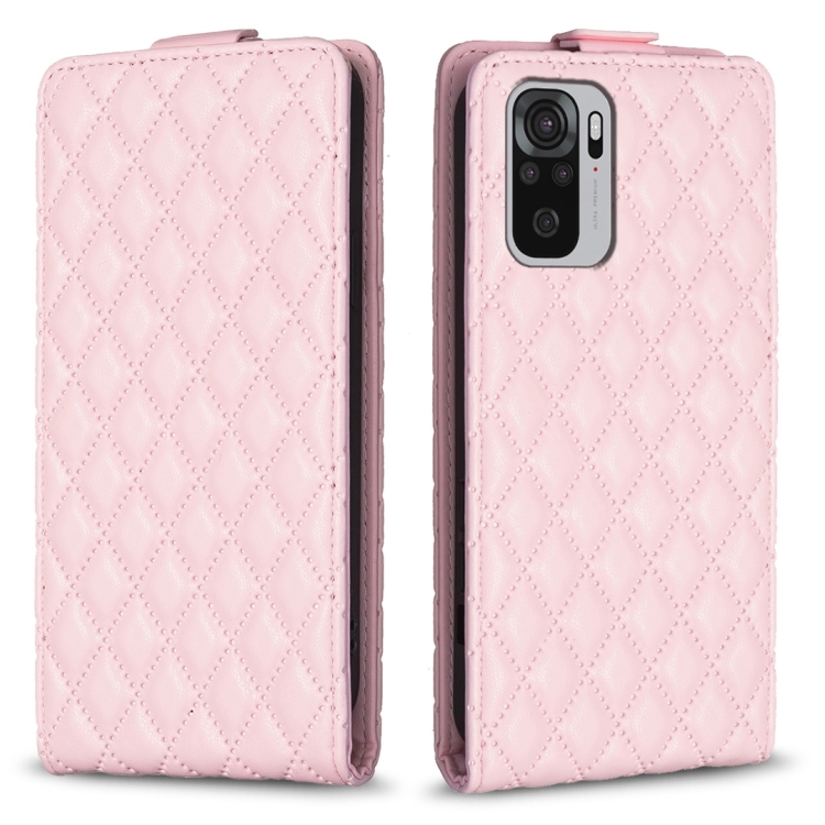 

For Redmi Note 10 4G / Note 10S Diamond Lattice Vertical Flip Leather Phone Case(Pink)