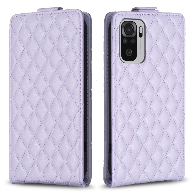 

For Redmi Note 10 4G / Note 10S Diamond Lattice Vertical Flip Leather Phone Case(Purple)