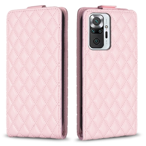 

For Redmi Note 10 Pro /10 Pro Max Diamond Lattice Vertical Flip Leather Phone Case(Pink)