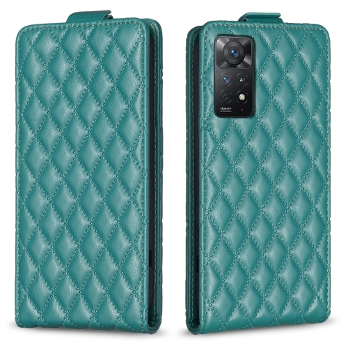 

For Redmi Note 11 Pro 5G Global Diamond Lattice Vertical Flip Leather Phone Case(Green)