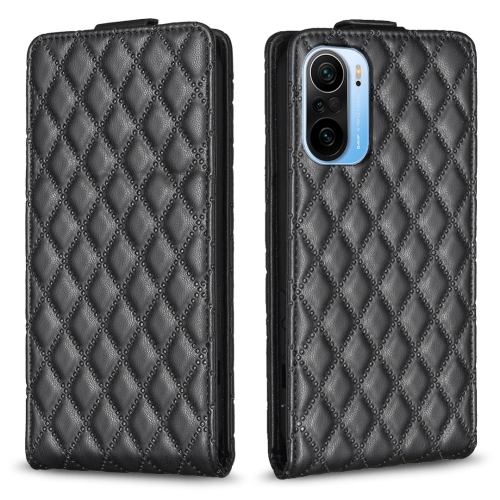 

For Redmi K40 / K40 Pro Diamond Lattice Vertical Flip Leather Phone Case(Black)