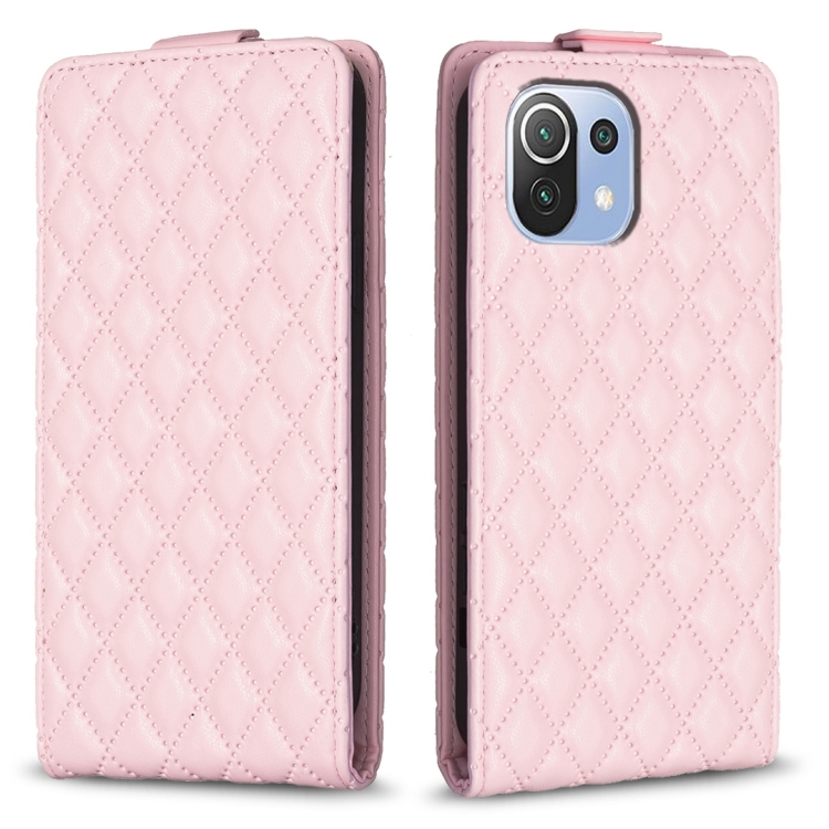 

For Xiaomi Mi 11 Lite Diamond Lattice Vertical Flip Leather Phone Case(Pink)