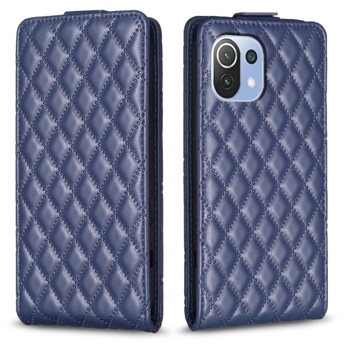 

For Xiaomi Mi 11 Lite Diamond Lattice Vertical Flip Leather Phone Case(Blue)