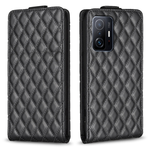 

For Xiaomi Mi 11T / 11T Pro Diamond Lattice Vertical Flip Leather Phone Case(Black)