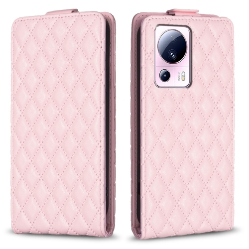 

For Xiaomi 13 Lite / Civi 2 Diamond Lattice Vertical Flip Leather Phone Case(Pink)