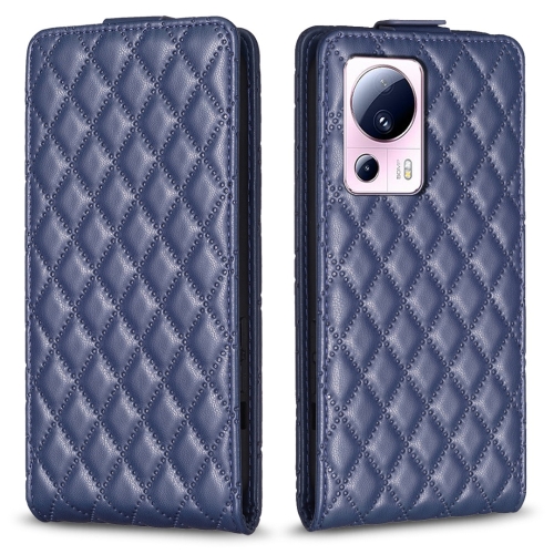 

For Xiaomi 13 Lite / Civi 2 Diamond Lattice Vertical Flip Leather Phone Case(Blue)