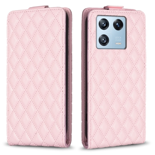 

For Xiaomi 13 Pro Diamond Lattice Vertical Flip Leather Phone Case(Pink)