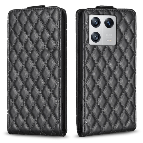 

For Xiaomi 13 Diamond Lattice Vertical Flip Leather Phone Case(Black)