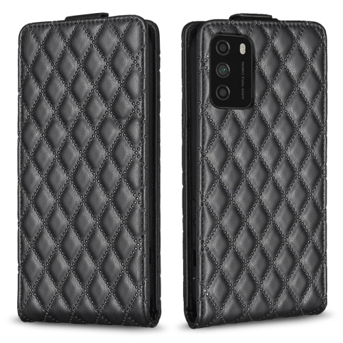 

For Redmi Note 9 4G Diamond Lattice Vertical Flip Leather Phone Case(Black)